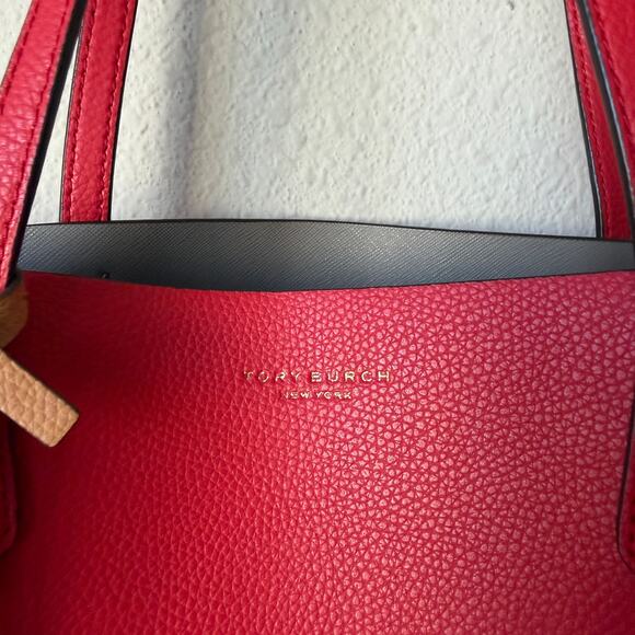 Tory Burch Perry Triple-Compartment Tote in Brilliant Red - Picture 3 of 9